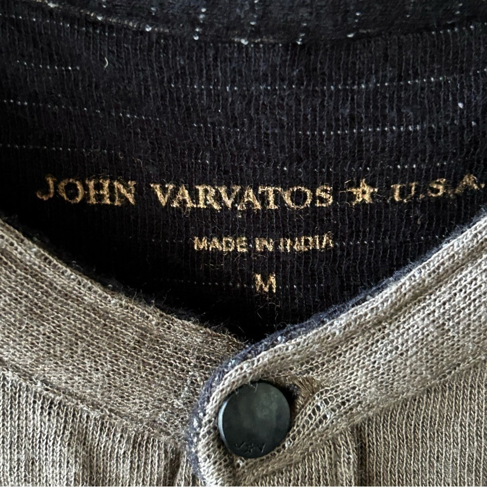 John Varvatos Joaquin Easy Double Knit Shirt Raw Hem | Moss Green | Siz… - Picture 5 of 8